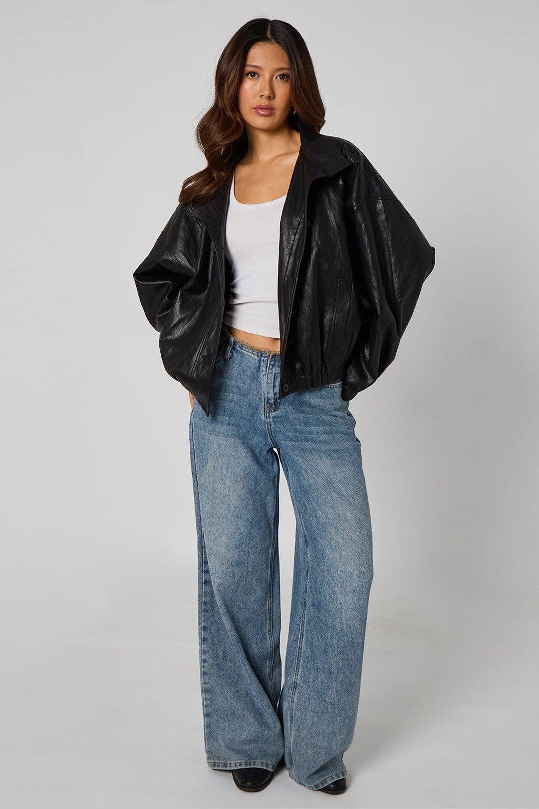Pu Oversized Jacket by URBAN BLISS
