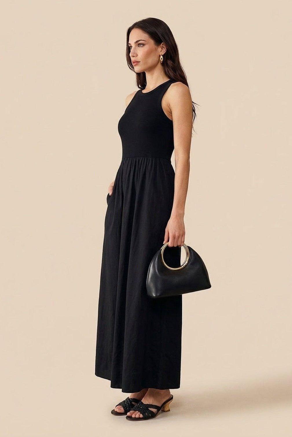Ribbed Cotton Poplin Dress by URBAN BLISS