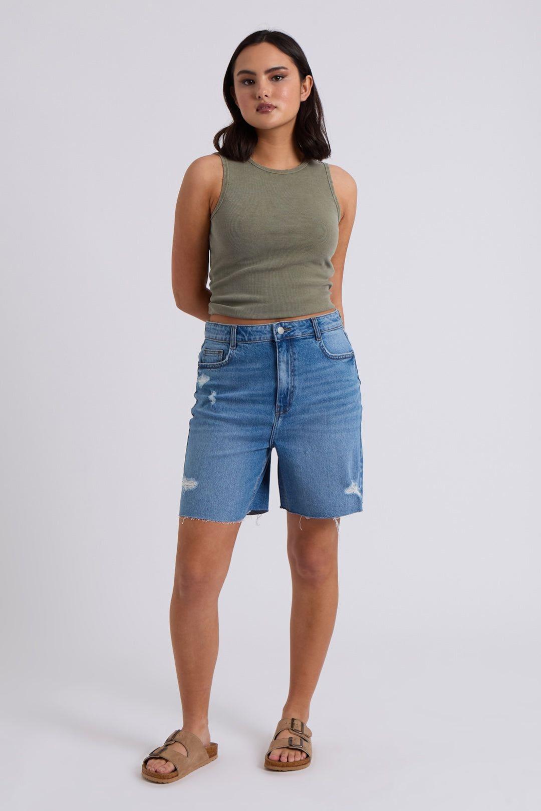 Ripped Bermuda Short by URBAN BLISS