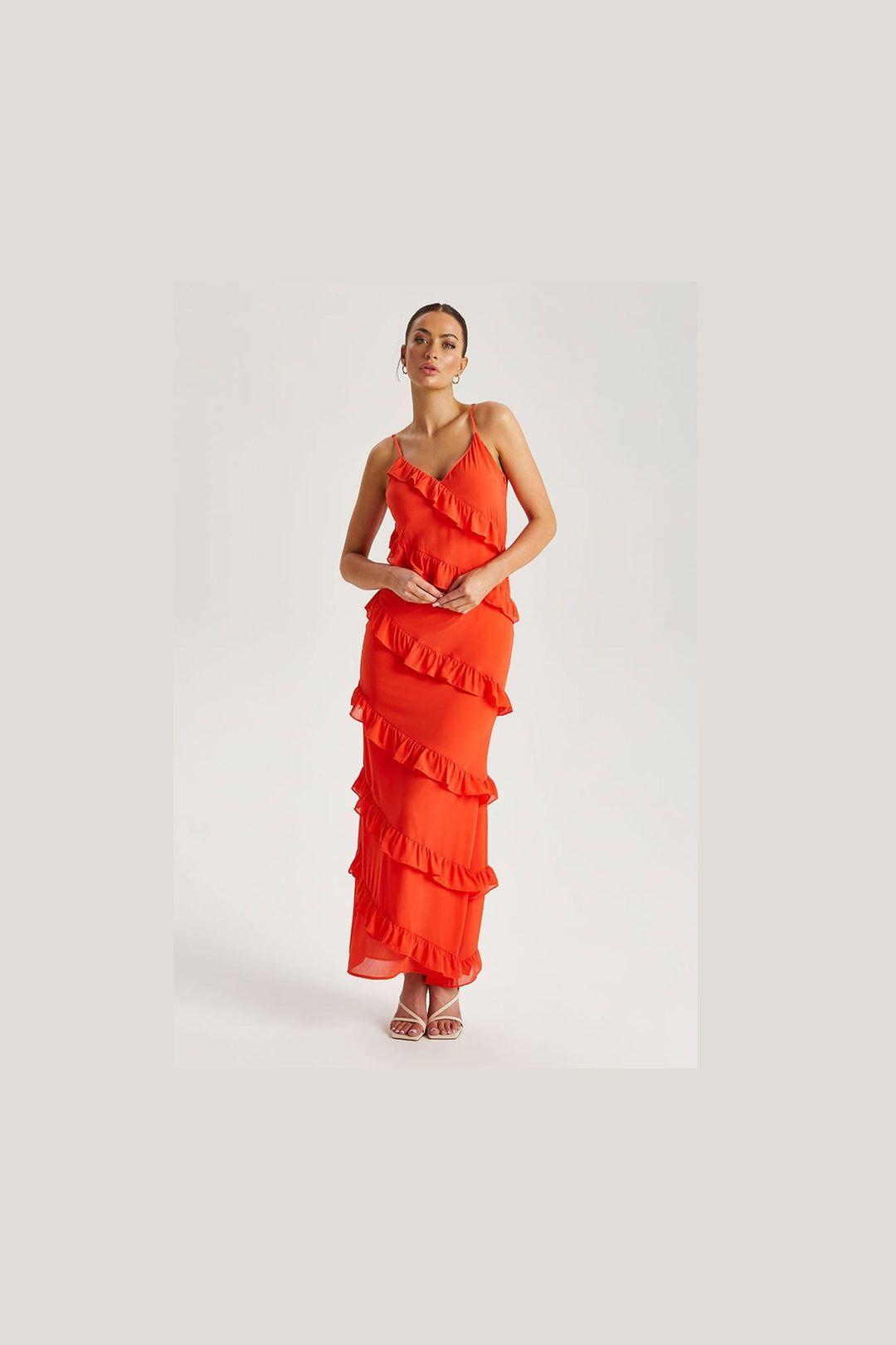 Ruffle Tiered Maxi Dress by URBAN BLISS