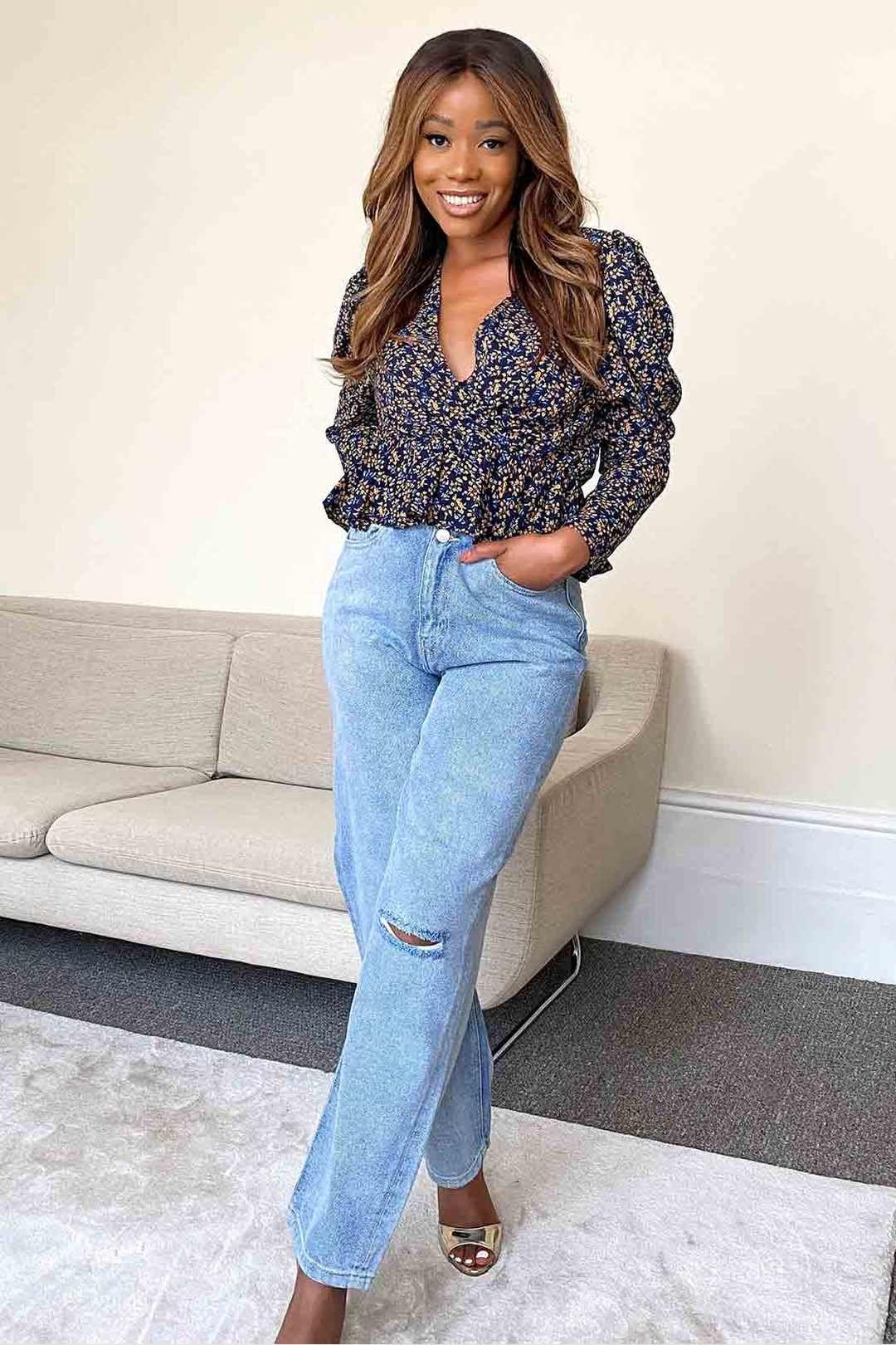 Slim Straight Leg With Rips by URBAN BLISS