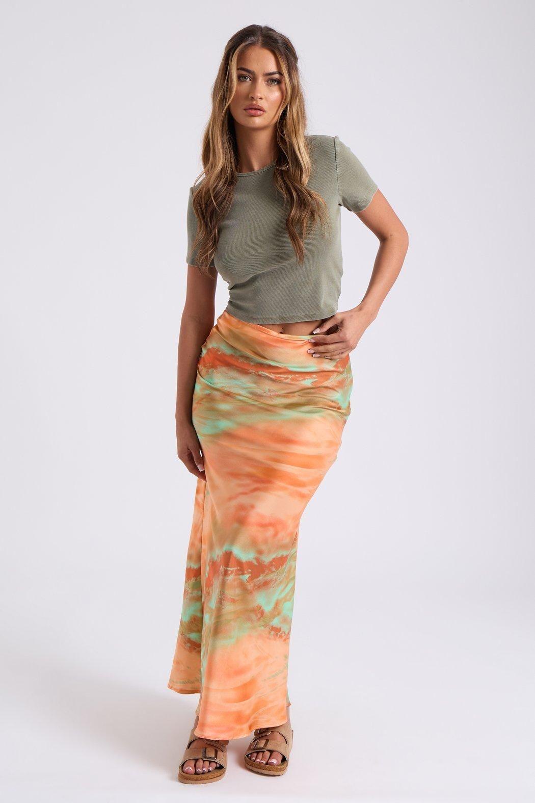 Tie Dye Bias Cut Maxi Skirt by URBAN BLISS