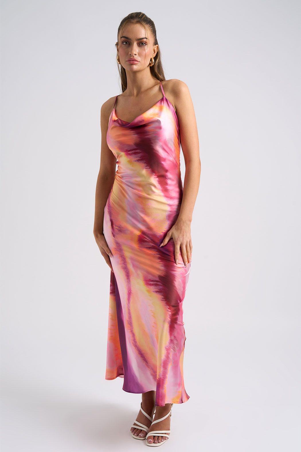 Tie Dye Cross Back Slip Dress by URBAN BLISS