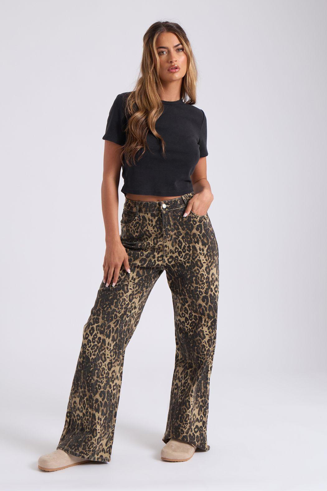 Wide Leg Leopard Print Jean by URBAN BLISS