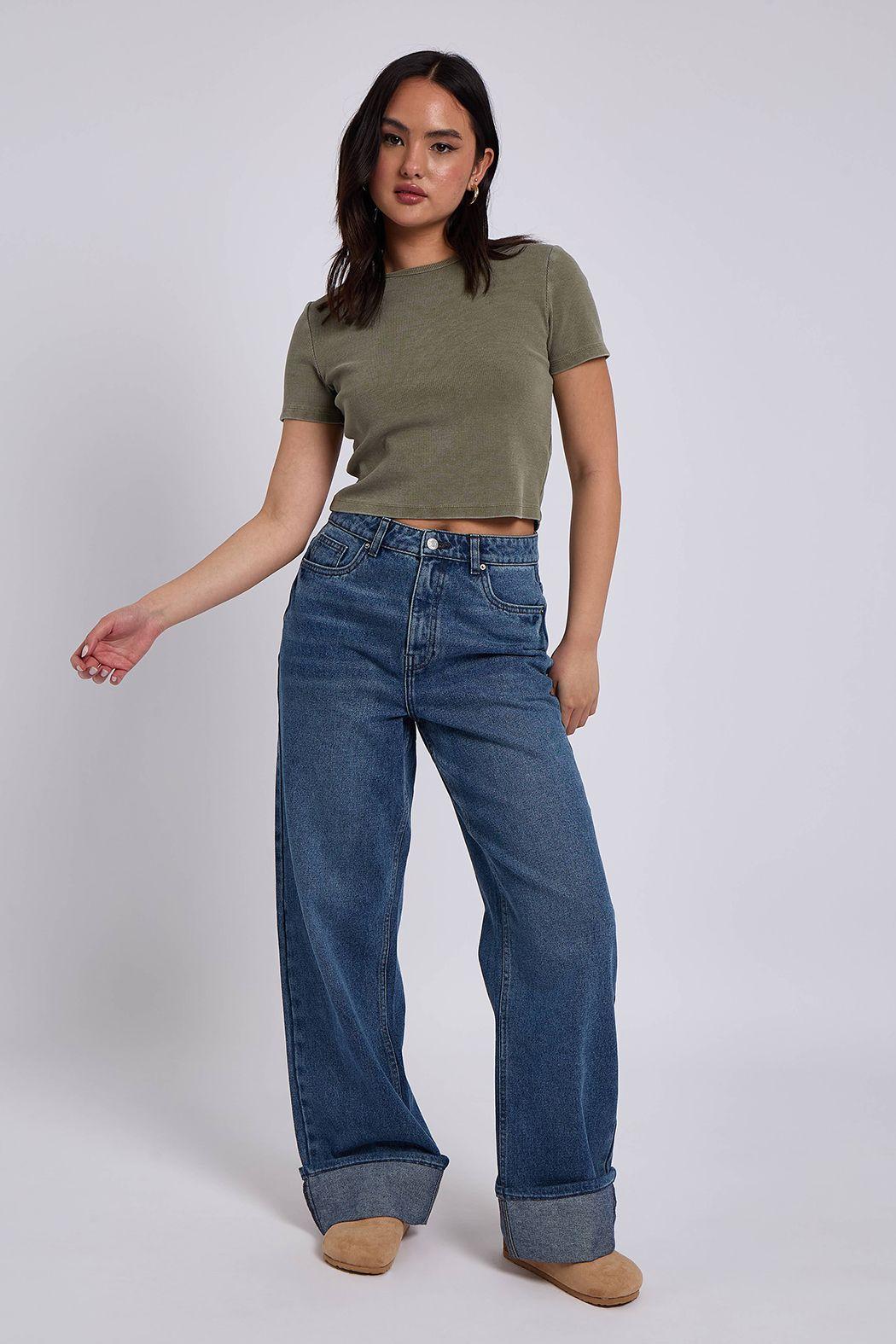 Wide Leg Turn Up Jean by URBAN BLISS