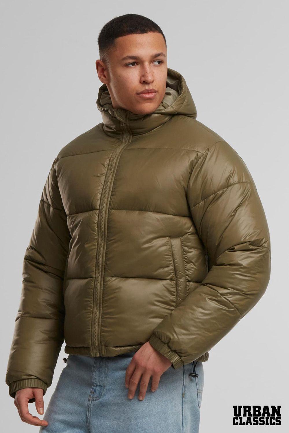 Shiny Padded Puffer Hooded Zip Jacket by URBAN CLASSICS