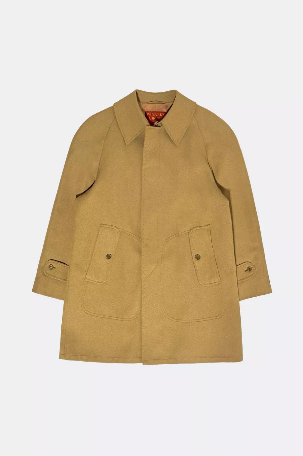 1960's Rainfair Woven Waterproof Wool Satin Lined Long Coat Jacket by URBAN OUTFITTERS