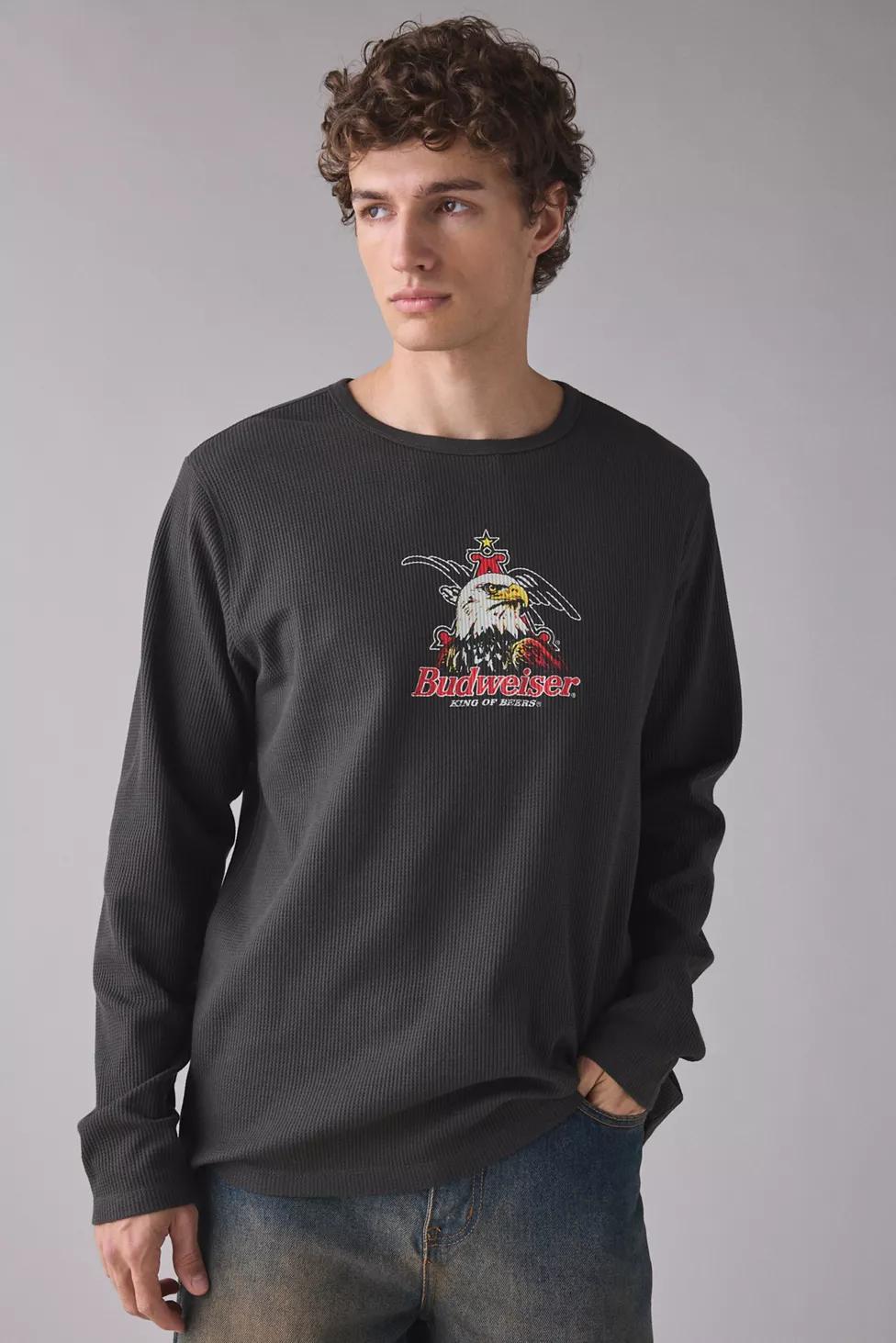 Budweiser Logo Graphic Thermal Long Sleeve Tee by URBAN OUTFITTERS