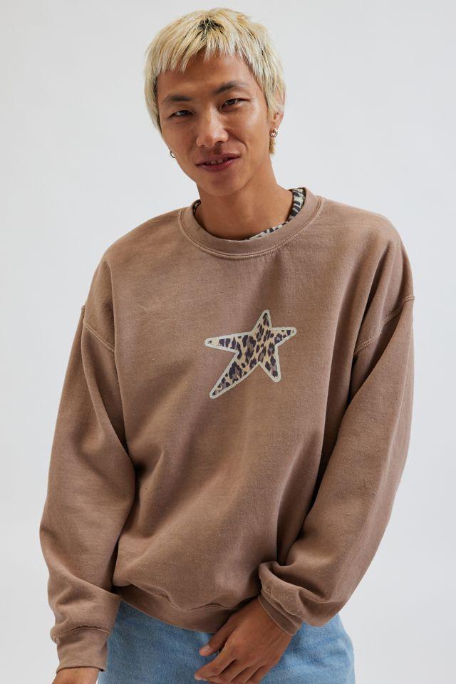 Cheetah Print Star Crew Neck Sweatshirt by URBAN OUTFITTERS