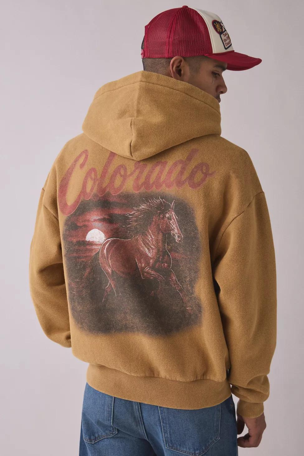Colorado Range Graphic Zip-Up Hoodie Sweatshirt by URBAN OUTFITTERS