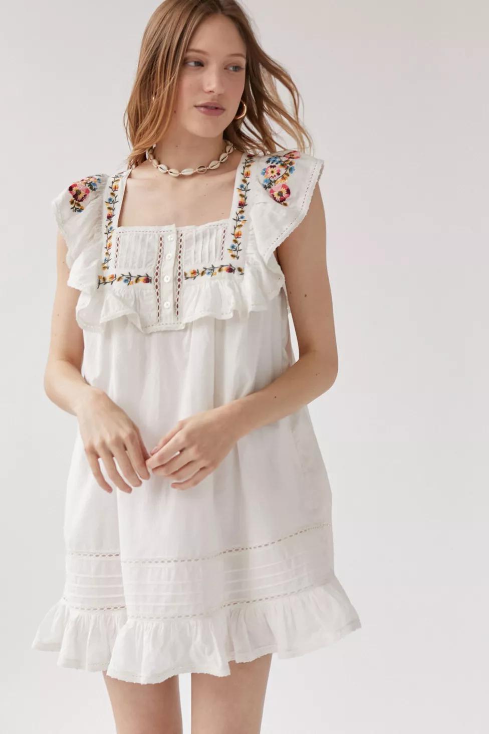 Embroidered Tunic Dress by URBAN OUTFITTERS