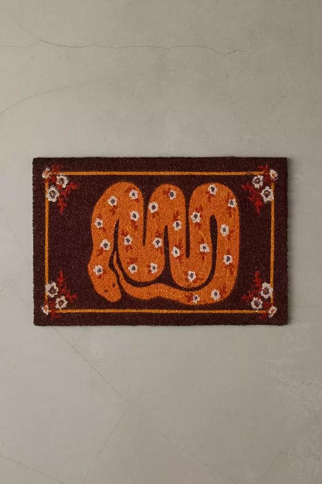 Flowering Snake Printed Coir Doormat by URBAN OUTFITTERS