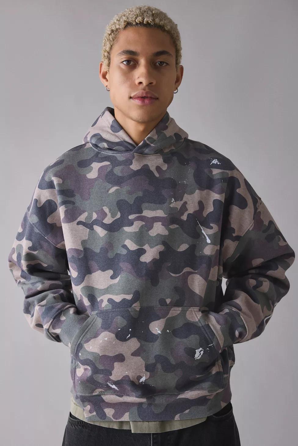 Ford Graphic Camo Paint Splatter Hoodie Sweatshirt by URBAN OUTFITTERS