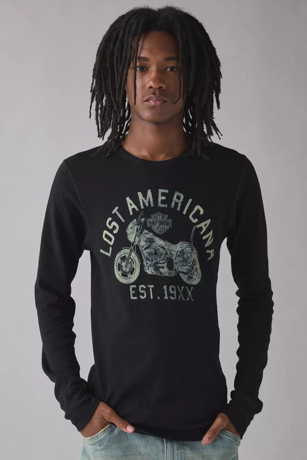 Harley Davidson X mgk lost americana Graphic Thermal Long Sleeve Tee by URBAN OUTFITTERS