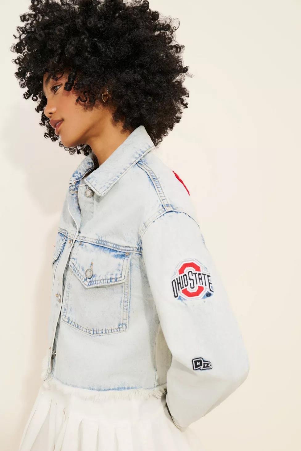 Hype and Vice Ohio State Cropped Denim Jacket by URBAN OUTFITTERS