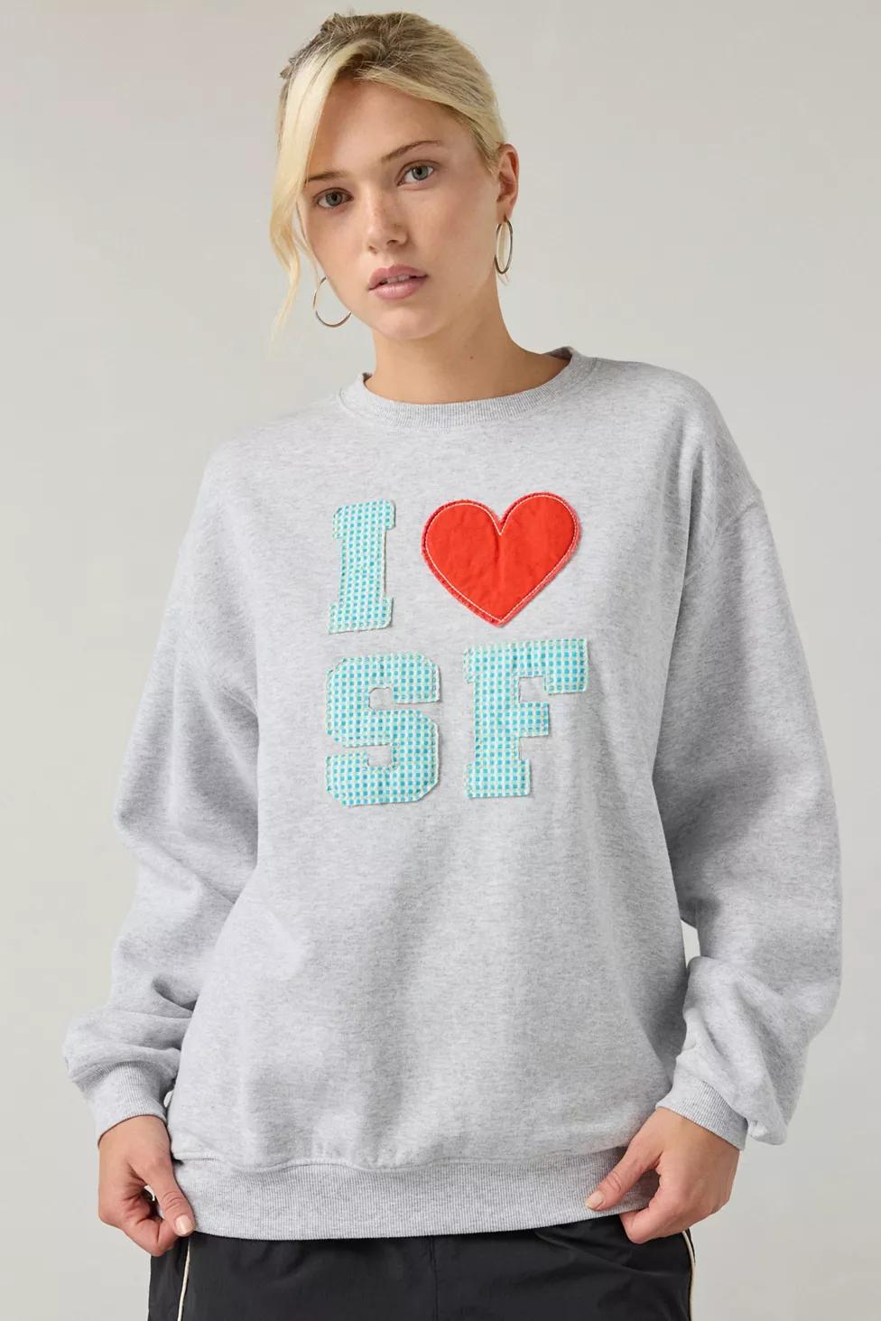 I Heart San Francisco Applique Graphic Crew Neck Pullover by URBAN OUTFITTERS