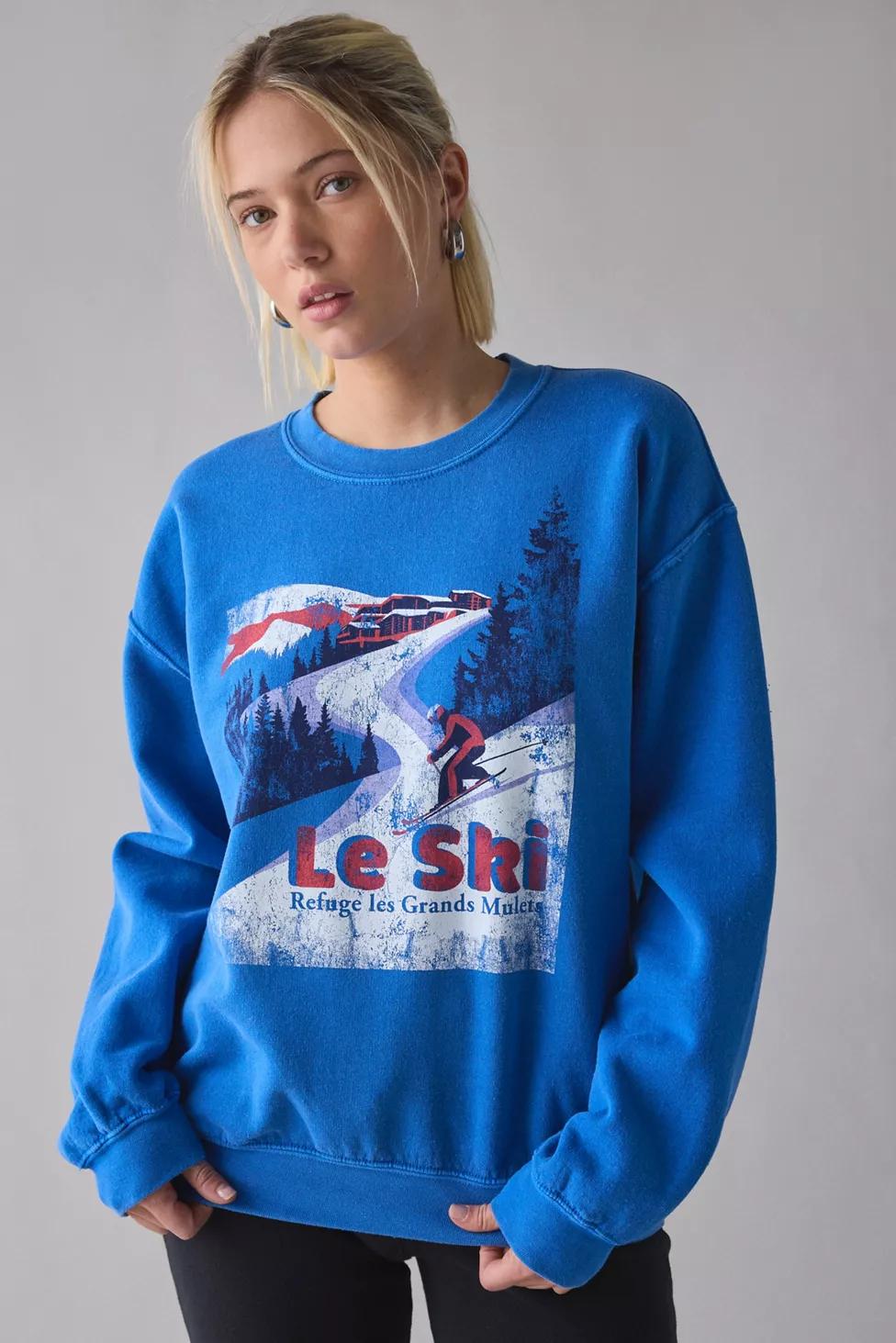Le Ski Refuge Les Grands Mulets Graphic Crew Neck Pullover by URBAN OUTFITTERS
