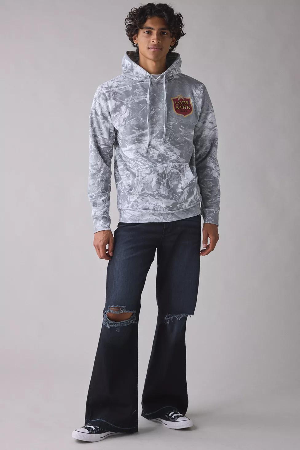 Lone Star Beer Graphic Camo Hoodie Sweatshirt by URBAN OUTFITTERS