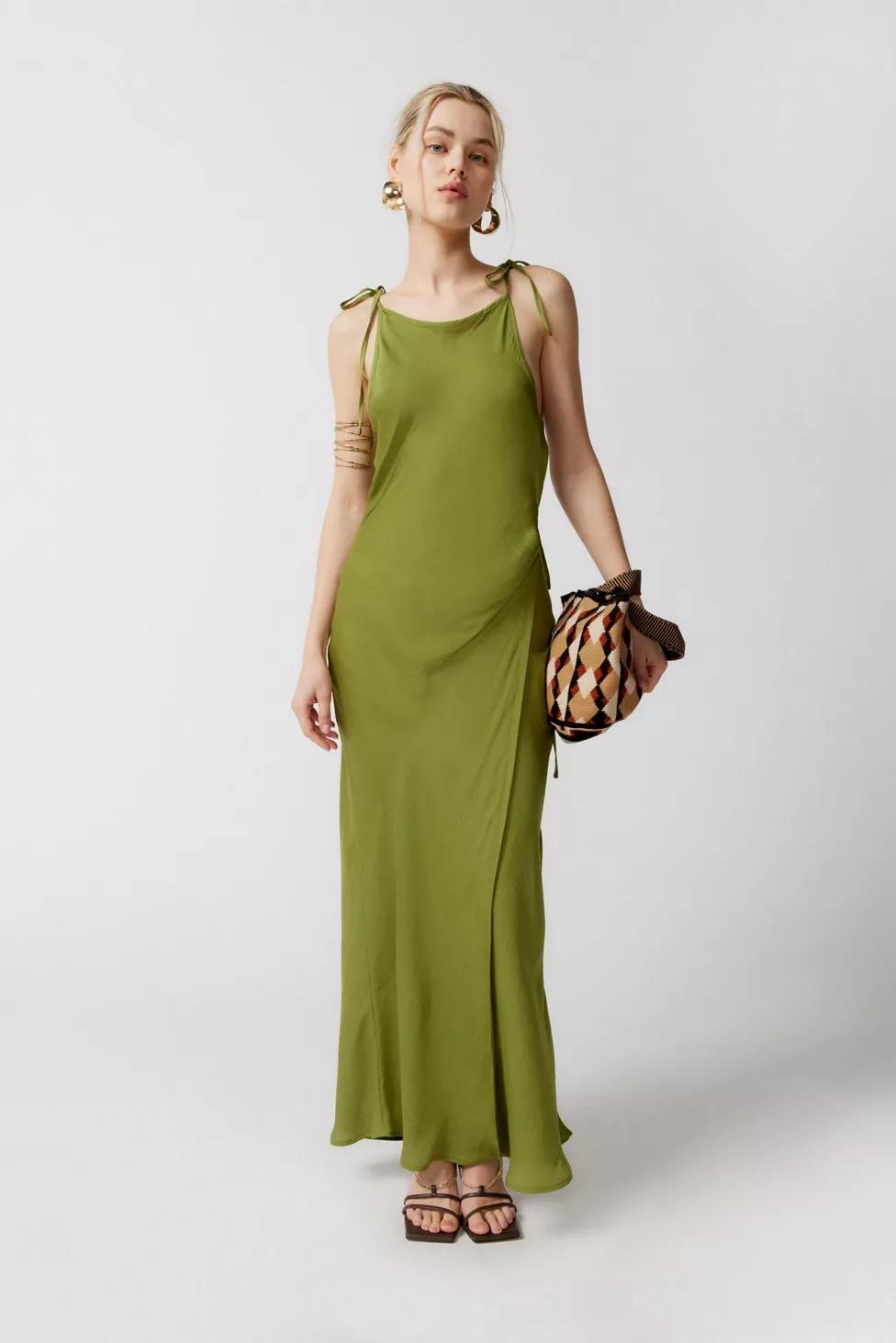 Margo Satin Maxi Dress by URBAN OUTFITTERS