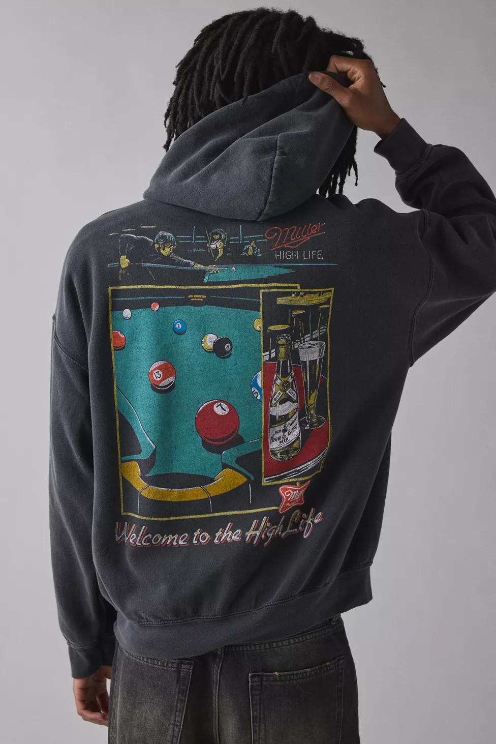 Miller High Life Billiards Graphic Hoodie Sweatshirt by URBAN OUTFITTERS