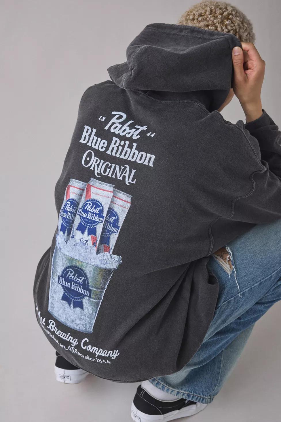 Pabst Blue Ribbon Beer Bucket Graphic Hoodie Sweatshirt by URBAN OUTFITTERS