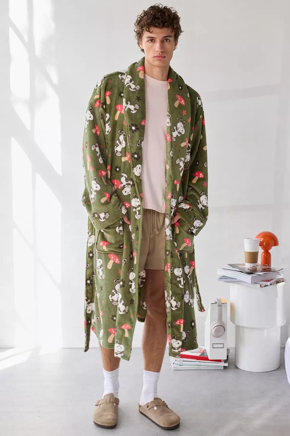 Peanuts Snoopy & Mushroom Pattern Robe by URBAN OUTFITTERS