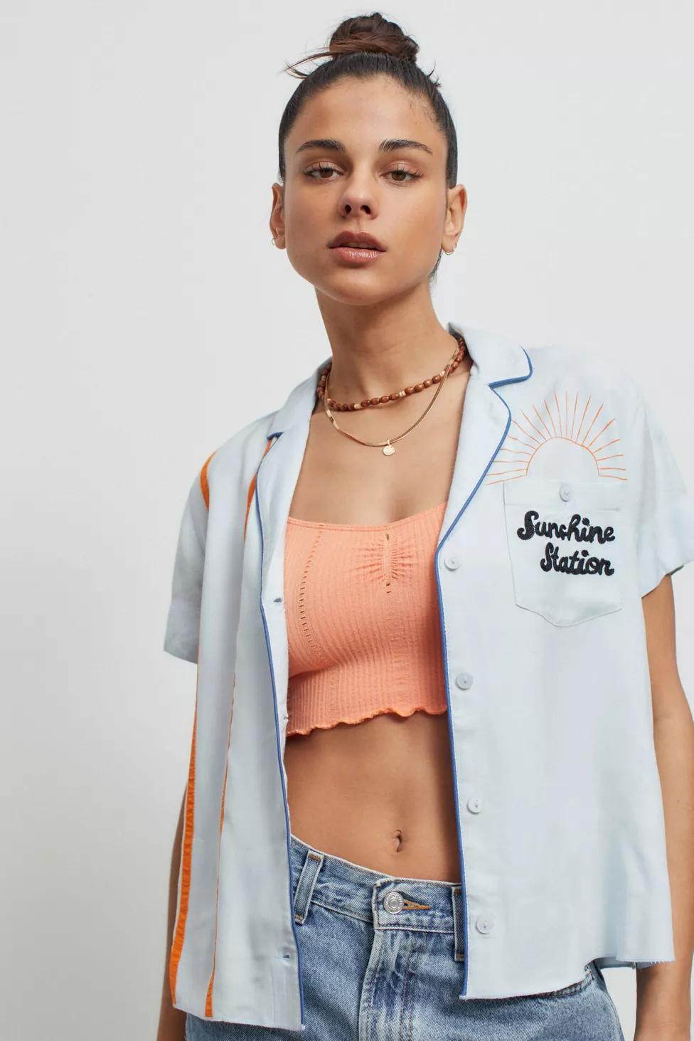 Petrol Souvenir Button-Down by URBAN OUTFITTERS