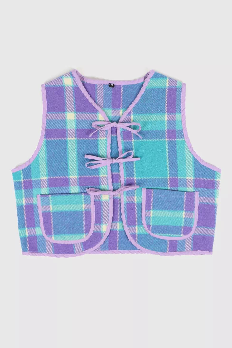 Reworked Woolen Plaid Tie Vest 04 by URBAN OUTFITTERS Reworked Woolen Plaid Tie Vest 04 by URBAN OUTFITTERS