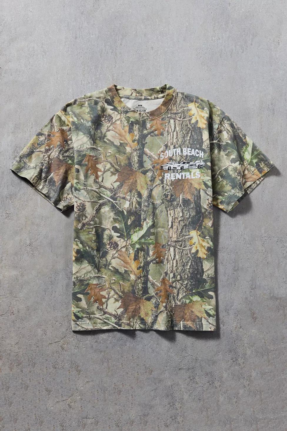 South Beach Rentals Graphic Oversized Camo Tee by URBAN OUTFITTERS
