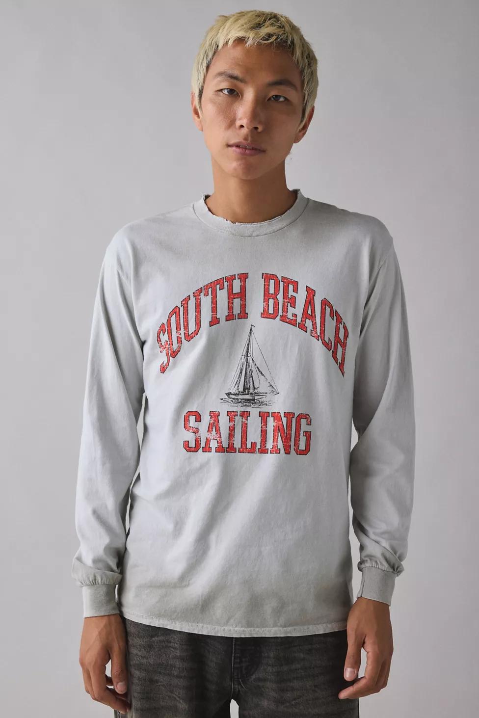 South Beach Sailing Graphic Long Sleeve Tee by URBAN OUTFITTERS