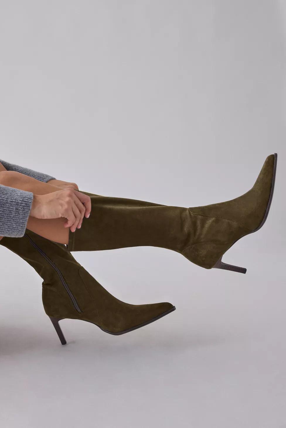 UO Billie Stretch Faux Suede Boots by URBAN OUTFITTERS