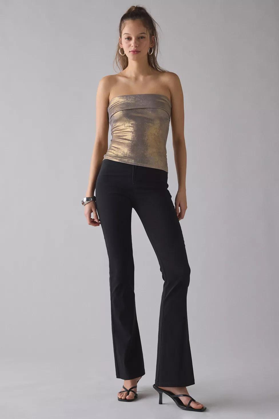 UO Coyote Metallic Shine Keyhole Cutout Tube Top by URBAN OUTFITTERS