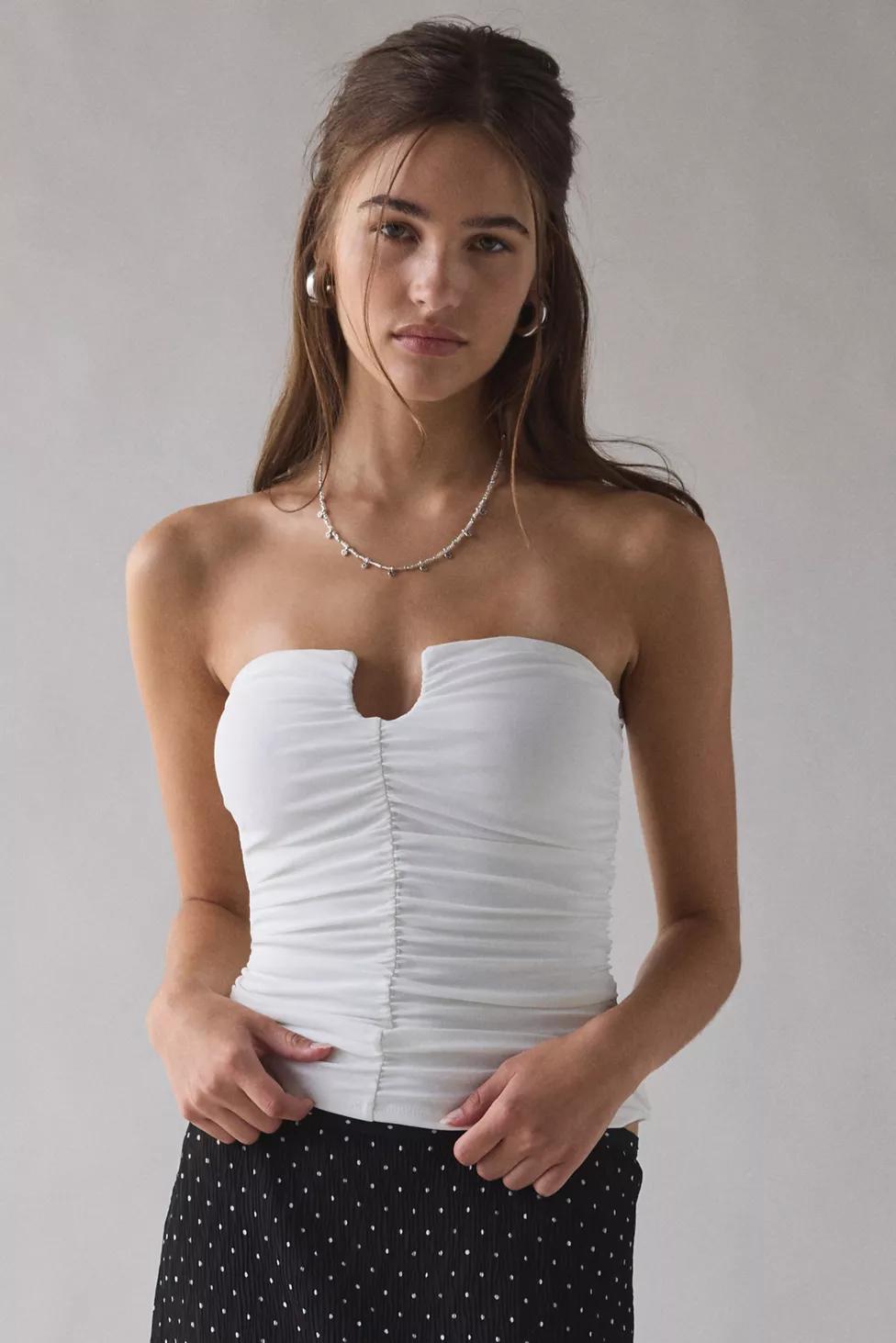 UO Evie Ruched Cutout Tube Top by URBAN OUTFITTERS