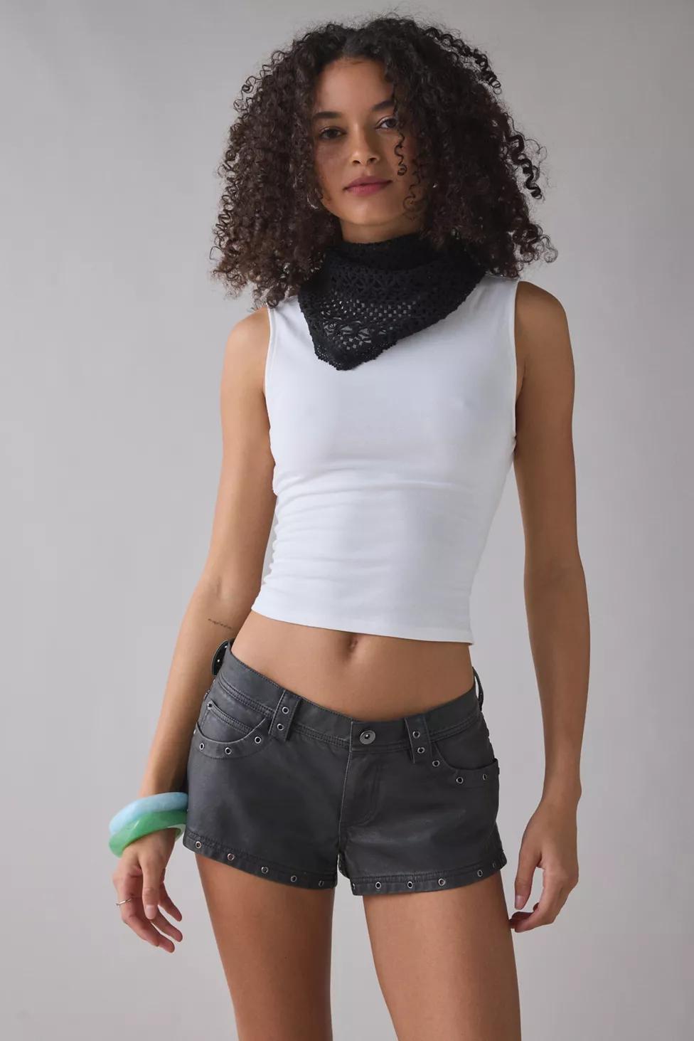 UO Festival Studded Faux Leather Micro Shorts by URBAN OUTFITTERS