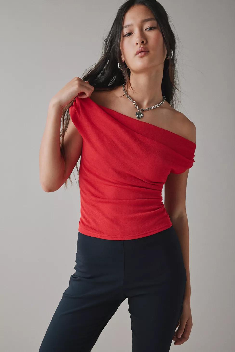 UO Fia Mesh Off-The-Shoulder Crop Top by URBAN OUTFITTERS UO Fia Mesh Off-The-Shoulder Crop Top by URBAN OUTFITTERS