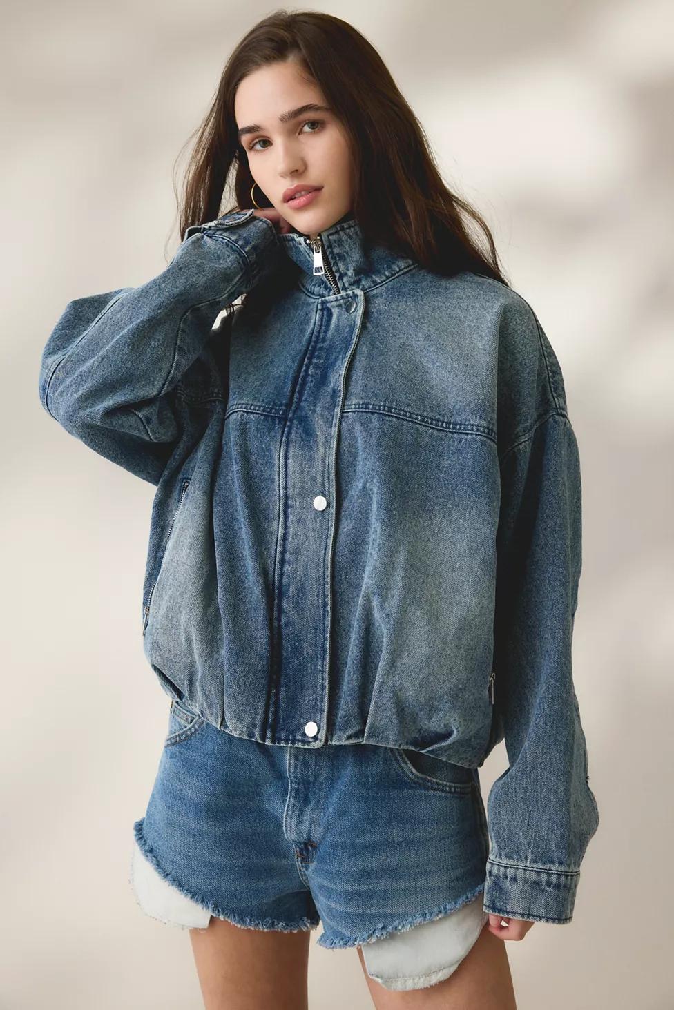 UO Jenni Oversized Denim Bomber Jacket by URBAN OUTFITTERS