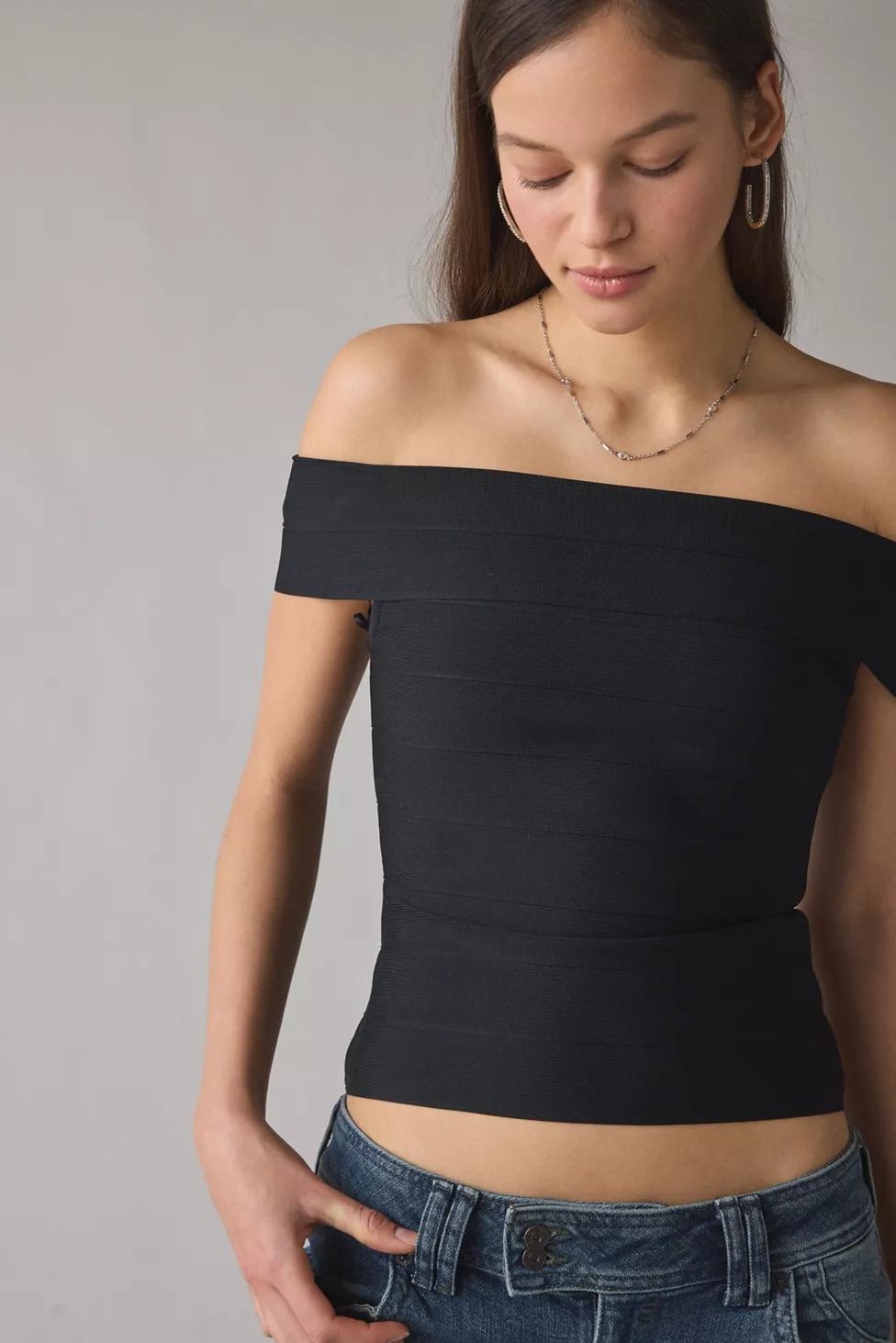 UO Kendall Bandage Foldover Off-The-Shoulder Top by URBAN OUTFITTERS