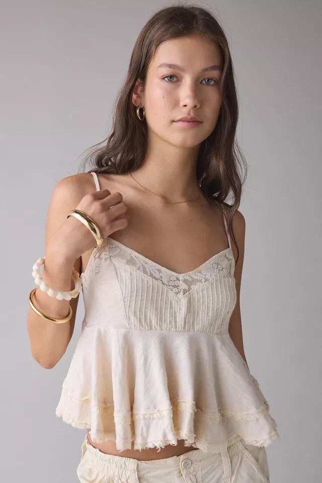 UO Luckiest One Lace Trim Babydoll Cami by URBAN OUTFITTERS