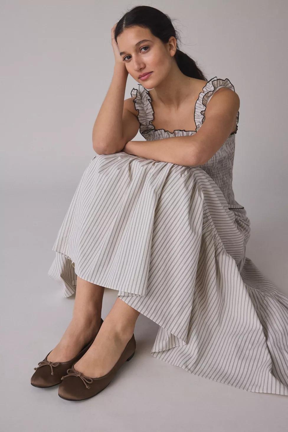 UO Lucy Satin Ballet Flats by URBAN OUTFITTERS