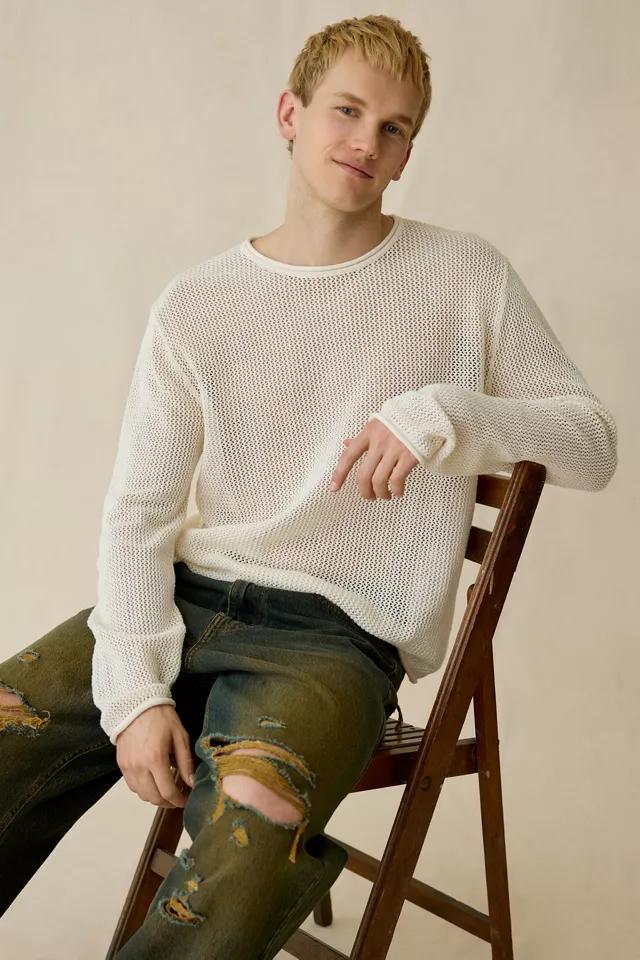 UO Mason Mesh Crew Neck Sweater by URBAN OUTFITTERS