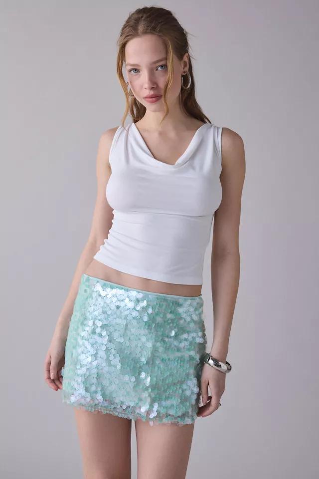 UO Olivia Paillette Sequin Low Rise Micro Mini Skirt by URBAN OUTFITTERS