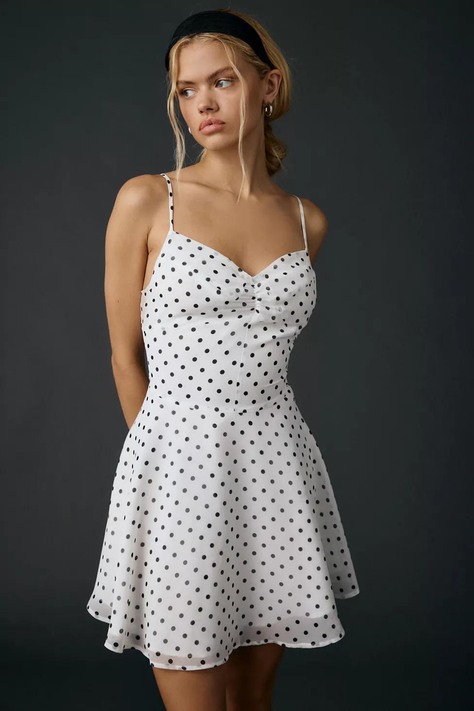 UO Over The Horizon Fit-And-Flare Chiffon Mini Dress by URBAN OUTFITTERS