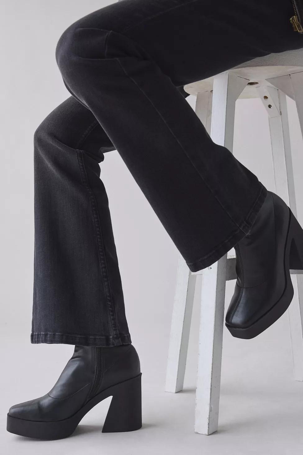 UO Stretch Faux Leather Ankle Boots by URBAN OUTFITTERS