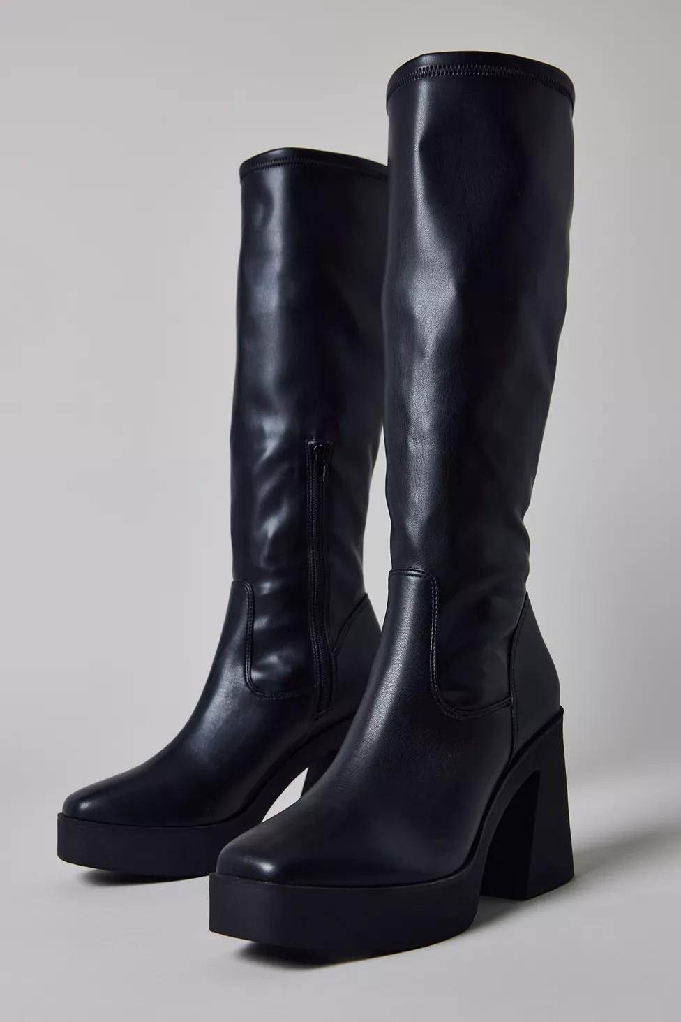 UO Stretch Faux Leather Tall Boots by URBAN OUTFITTERS