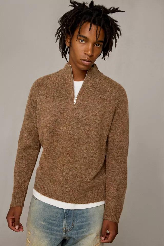 UO Wooly Marled Everyday Quarter-Zip Sweater by URBAN OUTFITTERS