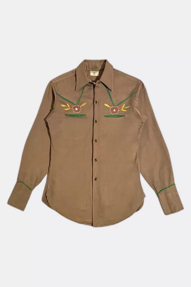 Vintage 1930s Embroidered Floral Western Shirt by URBAN OUTFITTERS