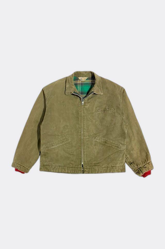 Vintage 1940s Weather Fo Cropped Flannel Lined Workwear Jacket by URBAN OUTFITTERS