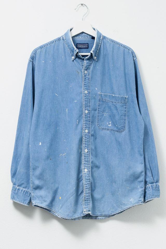Vintage 1990s Lands End Painted Cotton Button Up Shirt by URBAN OUTFITTERS