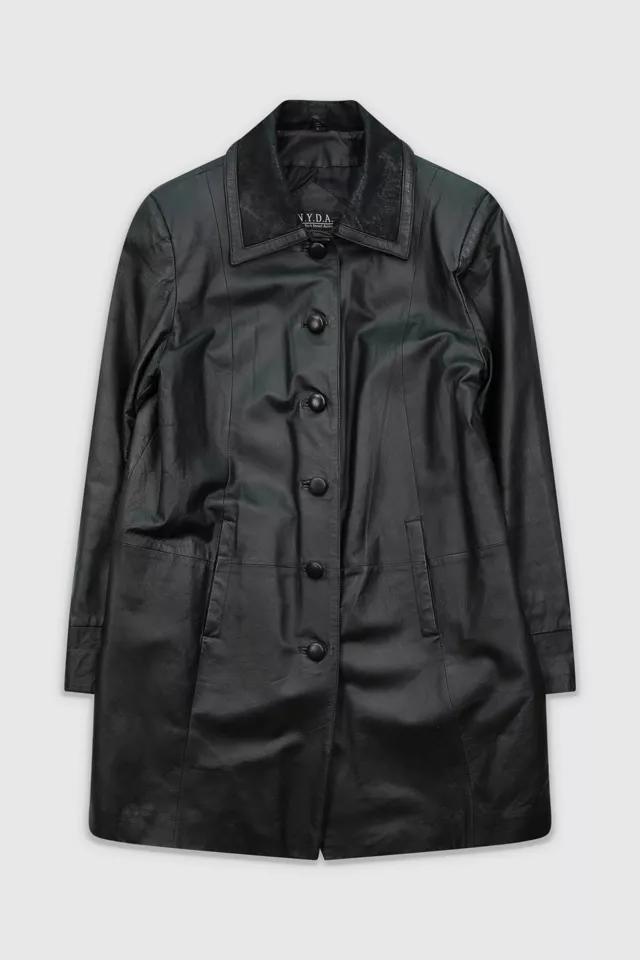 Vintage 90s Black Leather Coat by URBAN OUTFITTERS