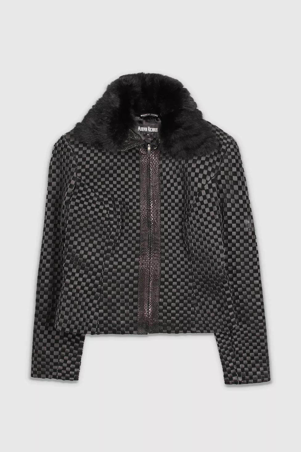 Vintage 90s Leather Fur Lined Jacket by URBAN OUTFITTERS